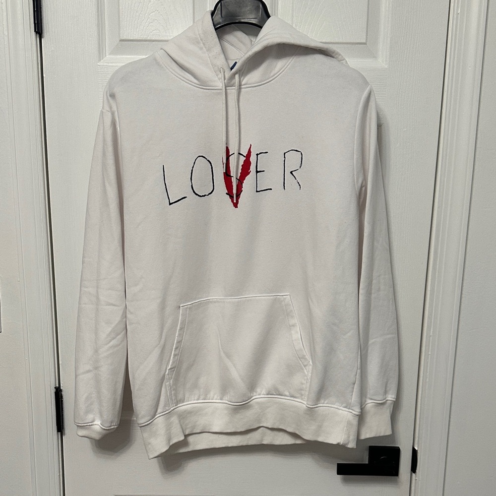 H&M White Hoodie with Red Graphic